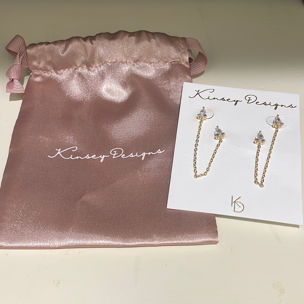 Kinsey Design gold chain drop earrings